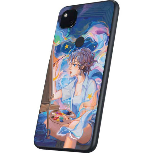 Rainbow Anime Artist Painter by Ivy Dolamore Google Pixel 4a Skin